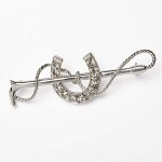 Elico Stock Pin- Horse Shoe and Crop Silver (EE40)